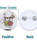 Total Game Changer 500 Piece 25 Millimeter Button Maker Kit For 1 Inch Blank Pin Back Badges with cartoon bear design
