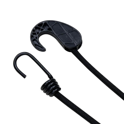 Adjustable 36 Inch Bungee Cords Black 2 Pack For Trailers Roof Racks Camping Vehicles And Tarps Durable Natural Rubber and Polypropylene