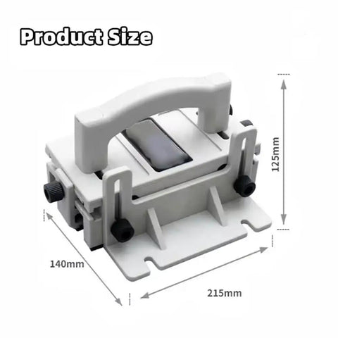 Heavy Duty Adjustable Three Way Force Push Block For Table Saws Jointers Stationary Power Tools Featuring Rugged Comfort Grip, size measurements shown.