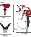 Heavy Duty Airless Paint Spray Gun With 517 Tip And 4000 Psi, featuring chrome steel frame, 9 inch height, 2 inch tip.