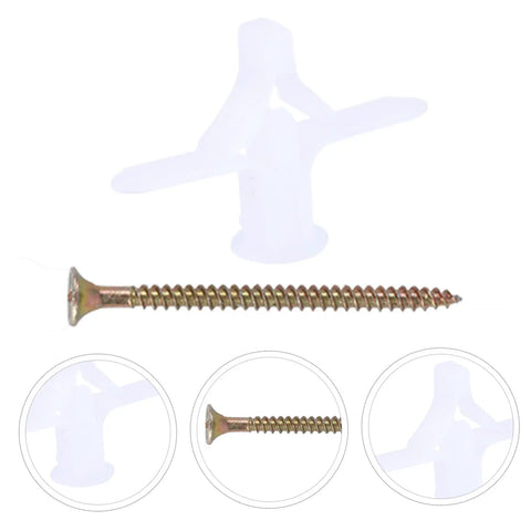 Aircraft Expansion Plug Nails Drywall Repair Kit 100 Pack Wall Fixer For Drywall And Concrete Anchors Easy Install Portable