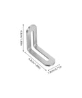 Stainless Steel L Shape Shelf Brackets For Wood Shelves And Tables Adjustable Slot Design showing measurements