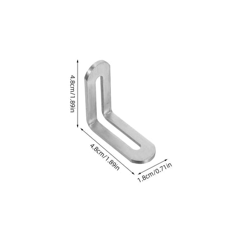 Stainless Steel L Shape Shelf Brackets For Wood Shelves And Tables Adjustable Slot Design showing measurements