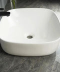 USZWBY Vessel Sinks Bathroom Vessel Sink Household Small Space Ceramic Wash Basin Desktop Art Bathroom Bowl Sink, top view on granite countertop.