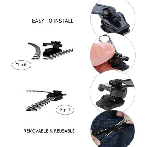 12 Piece Zipper Repair Kit With Replacement Sliders And Pulls For Jackets, Clothes And Backpacks, No Sew Quick Fix Zip Puller