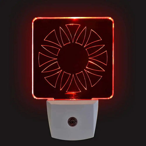 Red Dim Night Lights 2 Pack For Bedrooms And Bathrooms, Melatonin Friendly, Preserves Night Vision, Circle Design Glow