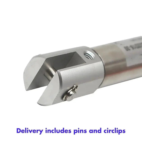 Beefy Double Acting Pneumatic Cylinder With Single Rod And Double Clevis Pins 16mm Bore Stroke 5 To 200mm Air Actuator For Industrial Automation Durable Aluminum Body Smooth Quiet Linear Motion, clevis end