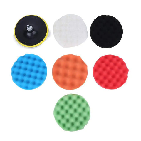 Versatile 6 Inch Sponge Polishing Buffing Pad Wheel Kit For Car Waxing Surface Cleaning And Detailing Easy To Use Durable Wool And Foam Discs with multiple pads.