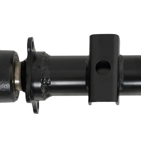 Rock Solid 3500 Pound Trailer Axle With 5x4.5 Bolt Pattern And 9.5 Inch Hub Face showing black powder coated steel construction.