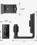 Adjustable Sliding Barn Door Floor Guide With Smooth Glide Rollers For No Sweat Wall Mounted Setup In Black Bulletproof Heavy Duty Aluminum Hardware Kit, showing dimensions and design details.