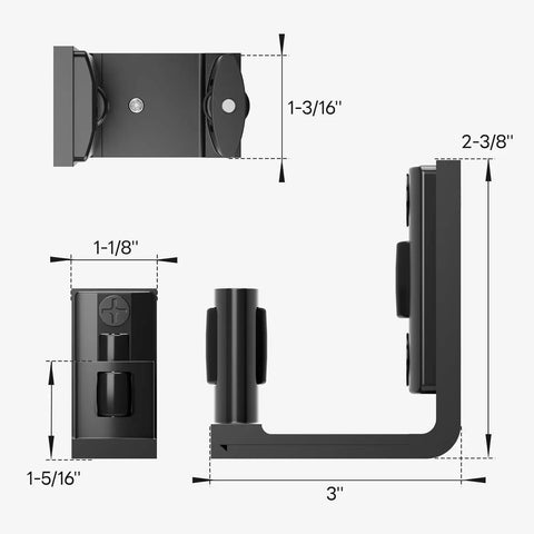 Adjustable Sliding Barn Door Floor Guide With Smooth Glide Rollers For No Sweat Wall Mounted Setup In Black Bulletproof Heavy Duty Aluminum Hardware Kit, showing dimensions and design details.