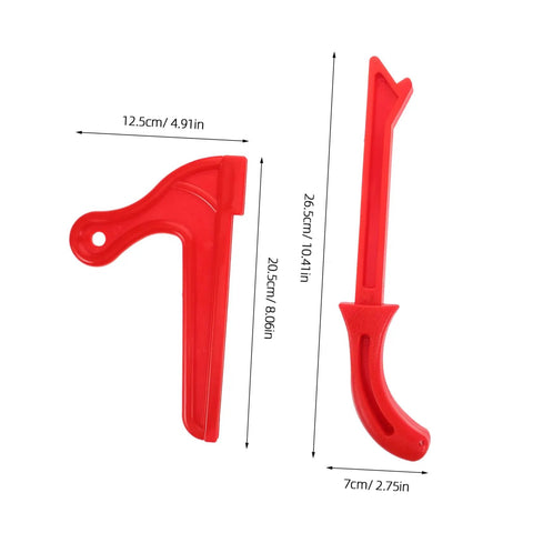 Red Four Pack Woodworking Push Sticks And Push Blocks For Table Saws Pro Grade Hand Safety Tools With Size Measurements
