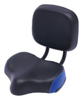 Comfy Tricycle Seat Cushion With Backrest For Bikes And E Bikes All Day Ride Padded PU Saddle With Back Support Wide Durable Bike Seat For Trikes Beach Bikes And Electric Ride Ons, black PU seat with backrest