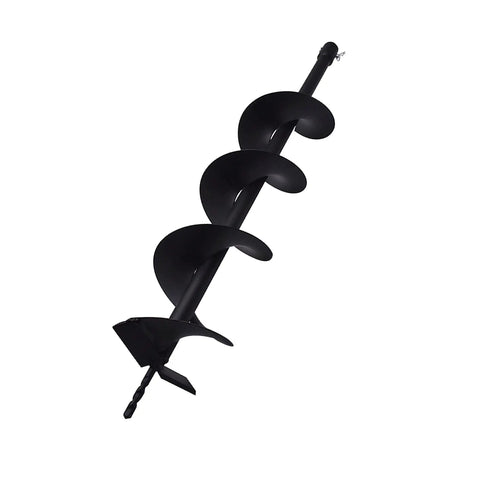 Beefy Heavy Duty Garden Auger Drill Bit 6 By 31.5 Inches Spiral Earth Auger For Post Holes Umbrella Holes And Landscaping With A 3 Quarter Inch Shaft Carbon Steel Black Powder Coat