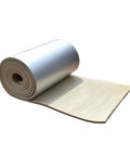 Heavy Duty Self Adhesive Aluminum Foil Insulation Roll, 30mm thick, unrolled showing waterproof side for heat blocking.