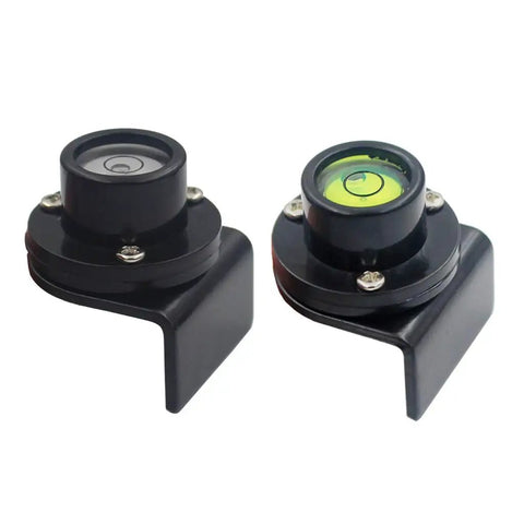 Bubble Tower Blister Tower Ruler for Survey, Green, featuring two spirit levels on a black base for accurate alignment.