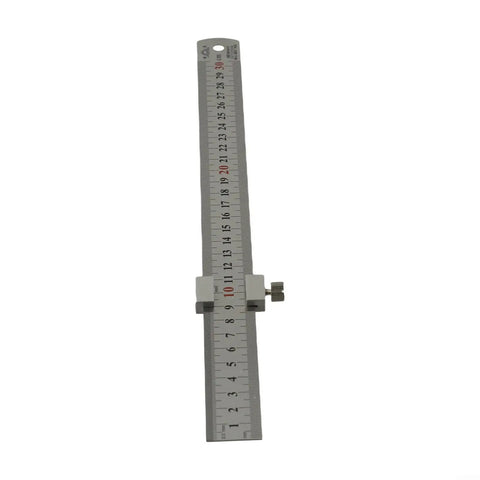 Pro Grade Steel Marking Gauge And Stop Ruler Set With 300mm ruler and 12 inch stop block, dual scale in cm and inches