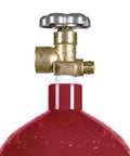 Close-up of CGA580 valve on 60 Cu Ft Steel Argon Gas Cylinder With CGA580 Multi-Gas Valve For Welding And Fabrication