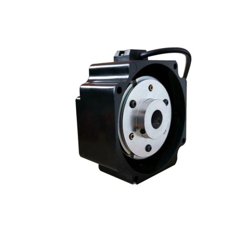 Front view of ELILANEY 24V DC permanent-magnet brake for NEMA 23 stepper motor, 8mm shaft, 57x57mm frame