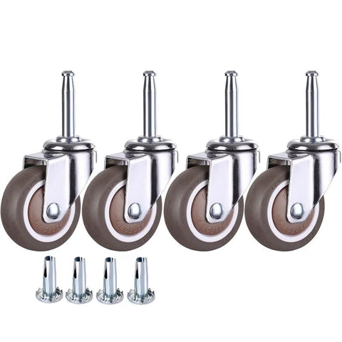2 Inch Rubber Caster Wheel Set Of 4 With Five Sixteenth Inch By One And A Half Inch Stem And 20mm Socket Inserts For Furniture Crib Trolley Dining Car Casters Easy To Install Durable Quiet Rolling For Home And Workshop visible