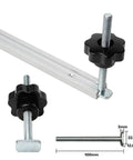 Must Have Track Knob Kit And Track Bolt Set For Woodworking Jigs And Fixtures With Miter T Track Jig Accessories Includes 6 Knobs 6 Bolts And A Stable Clamp Plus Handle T Slot Chute M8 By 100mm For Precise Positioning