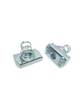 Heavy Duty #8-32 Spring Nuts For Unistrut Channel Strut Short Design Zinc Plated Fasteners. Two zinc nuts showing spring design.