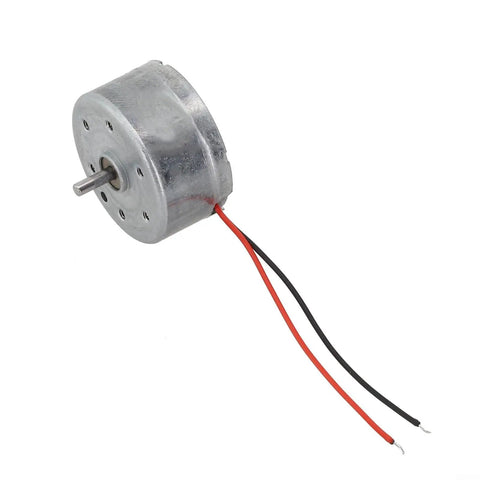 High Output Dc Motor Running 1.5 To 6V Kicking Out A Clean 9000 Rpm inside a sleek 24mm round metal casing with wires.