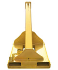 Rock Solid 8800Lb Manual Telescopic Forklift Jib Boom Crane front view, heavy-duty yellow carbon steel construction for lifting.