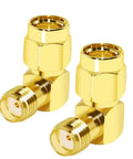 Right Angle SMA Male To Female Connector Adapter Gold Plated For WiFi Antenna Two Way Radio FPV Drone 90 Degree Coax Cable