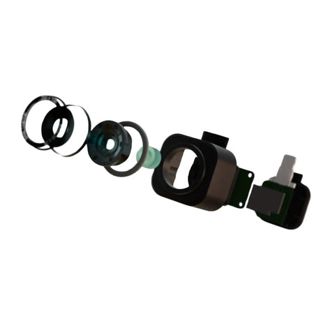 Exploded view of Nano 200 Thermal Camera For iPhone And iOS With USB C Connector components, high resolution 200 x 150.