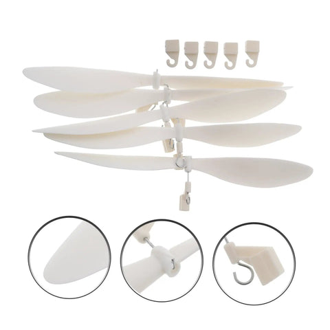 5 Piece RC Airplane Propeller Blades Rad High Performance Rubber Band Powered Gear for Model Planes Easy Install hooks