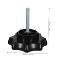 Heavy Duty Spare Tire Hold Screw High Strength Wheel Mounting Bolt with black finish, dimensions labeled for secure tire clamp installation