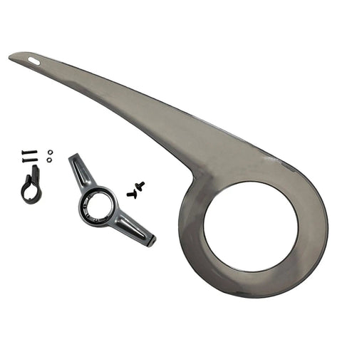 Universal Bike Chain Protector Guard For 32T-38T Sprockets, Easy Install, Durable Plastic Shield, Black Finish With Buckle
