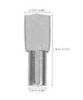 Stainless Steel Shelf Pins 5mm Nickel Finish Pack Of 150 For Stable Support with measurements in centimeters and inches.