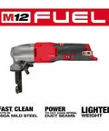 16 Gauge Speed Nibbler For M12 FUEL 12V Cordless Metal Cutter With Starter Kit in front view against white background.