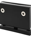 Matte Black Frameless Shower Door Hinge, Heavy Duty 304 Stainless Steel, 360 Degree Pivot for Bathroom, Built to Last Mount, Fits Glass 3.5 X 2 X 2.8 Inch, angled view