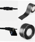 3 Pack Pipe Repair Tape Sealant Self Adhesive Duct Tape For Outdoor Use Black Leak Stop For Pipes Plumbing Repair Kit Durable Weatherproof Sealing Tape Pro Grade For Hoses Joints Leaks And Diy Fixes shown applied on pipe and in rolls