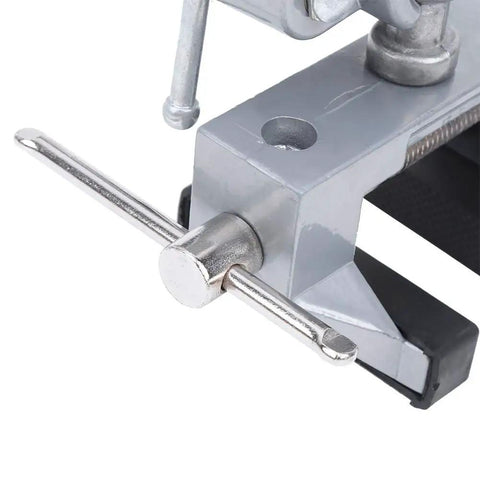 Close-up of the heavy duty adjustable precision part on the Beefy Aluminum Electric Drill Stand For Drill Press Use.