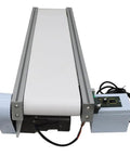PVC Flat Belt Conveyor System With Aluminum Frame Adjustable Speed 47.2 Inch Long And 7.87 Inch Wide 110V 60Hz White 120W
