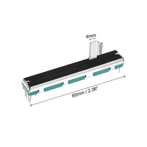 Dope Linear Slide Potentiometer With 6 Pins B50K 60mm Length, 45mm Travel And 4x15mm Handle Fader for audio gear and DIY projects