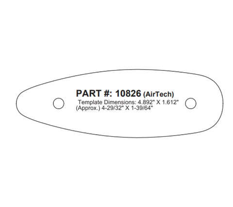Airtech Recoil Pad For Tikka T3X Rifle Black Durable Comfort Upgrade Template Dimensions Illustration