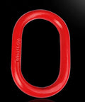2 Ton Oblong Master Link Lashing Ring 2400 Lbs Lifting Capacity G80 Alloy Steel Powder Coated, red, close-up view