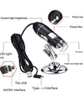 1600X Digital USB Microscope Camera 3 In 1 Portable Electronic Microscope For Soldering And LED Magnifier For Cell Phone Repair Dope Tool For PCB Inspections Coins Skin Hairs And DIY Projects, with stand and USB-C cable