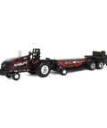 One Sixty Fourth Magnum Red Rumbler Pulling Tractor With Sled For Collectors And Kids Three Plus Realistic Roll Bar And Oversized Tires