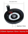 Durable Bakelite Hand Wheel With Keyway Style 10mm Aperture 63mm OD for Milling Lathe Works