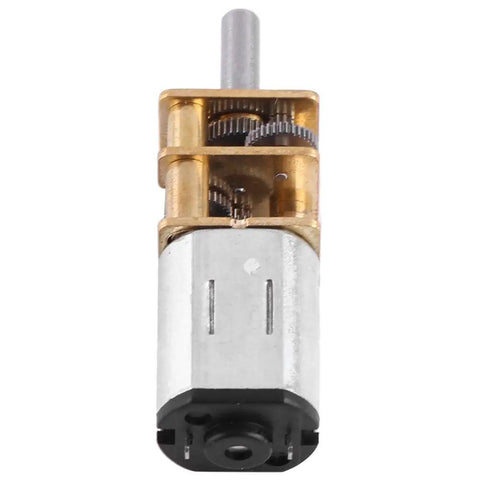 High Torque Full Metal Gears DC Gear Motor, 6V 3 Speed Reduction Box, front view showing solid metal gears and output shaft.