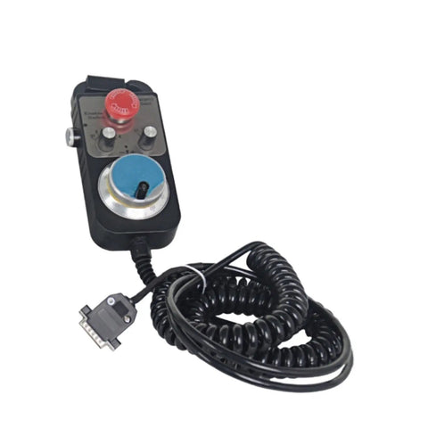 Pendant Handwheel With E Stop Button For DDCS V3 1 Motion Controller Emergency Pulse Generator coiled cable view