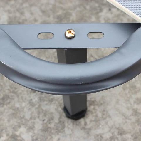 Close-up of Adjustable Height Metal Furniture Lift Legs Set Four Square Tube Legs With Reinforced Frame Support, Dark Grey