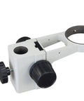 Stereo Microscope Focusing Rack With Standard 76mm Mounting, 3-Inch Focusing Holder, Pro Grade Vertical Travel, Tough Adjustable Positioning For Lab Gear, Education And Research Use, white metal rack with black focus knobs