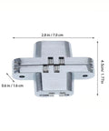 Stainless Steel Concealed Hinges 2 Pack For Buffet Tables And Counter Doors 180 Degree Folding Cross Door Hinges Silver Hidden Hardware